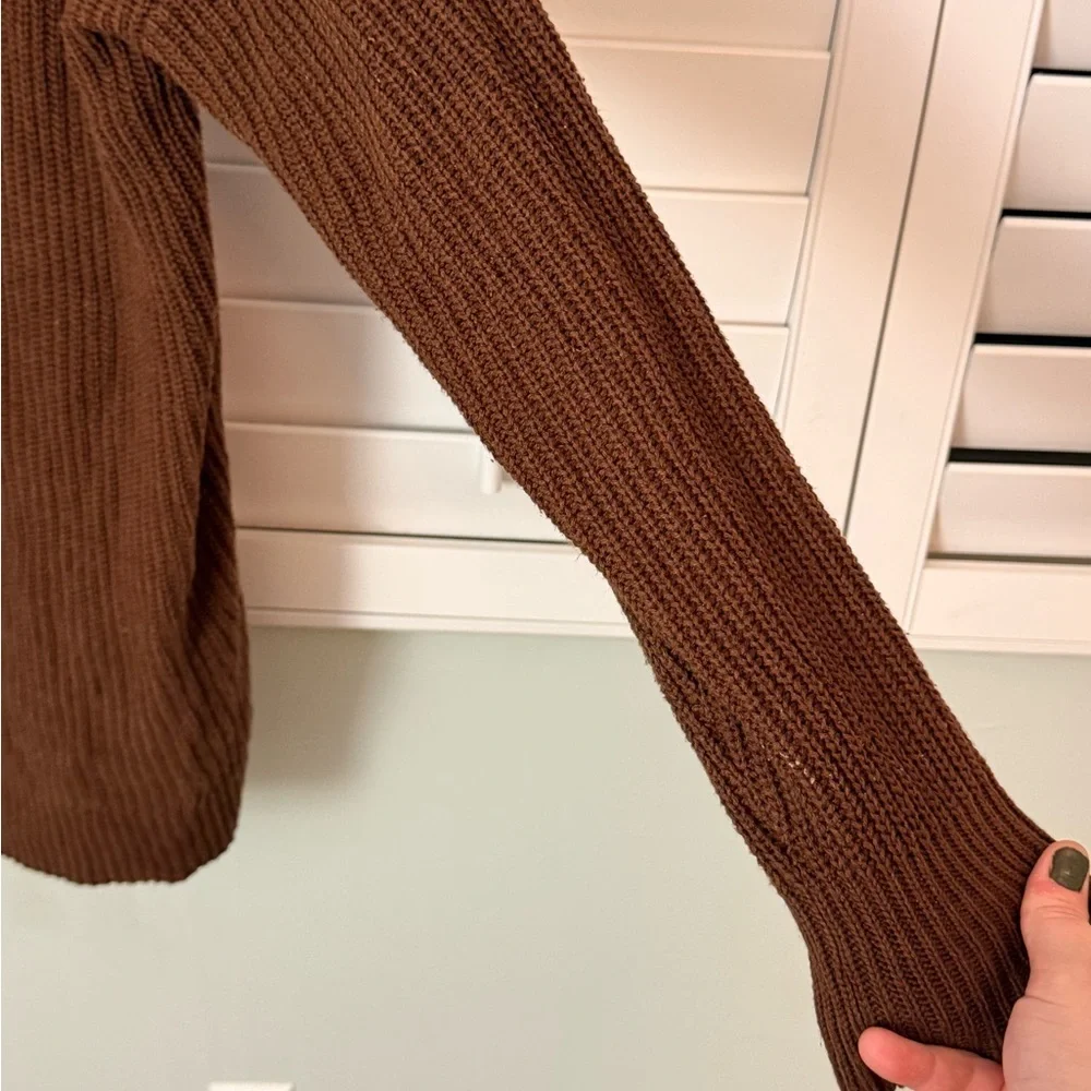 St. John's Bay Warm Brown Open Front Cardigan